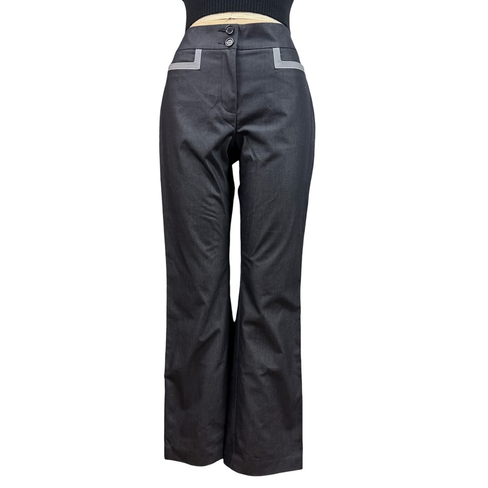 Doncaster Sleek Tailored Corpcore Grey Trim Trousers Minimalist Dark Academia M
